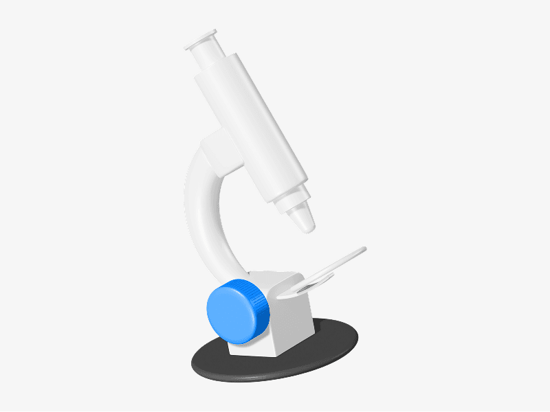 Medical microscope shown as a clean 3D illustration