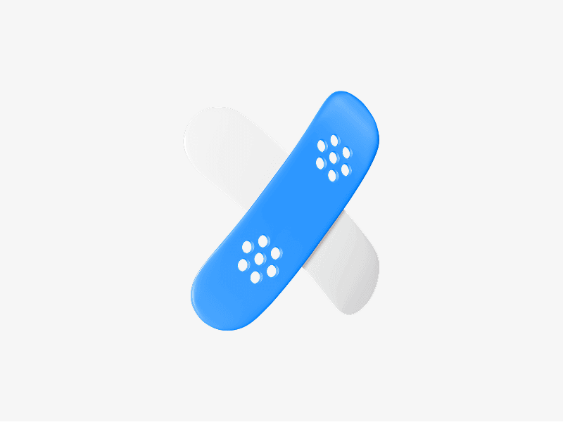 Adhesive bandage shown as a simple 3D illustration