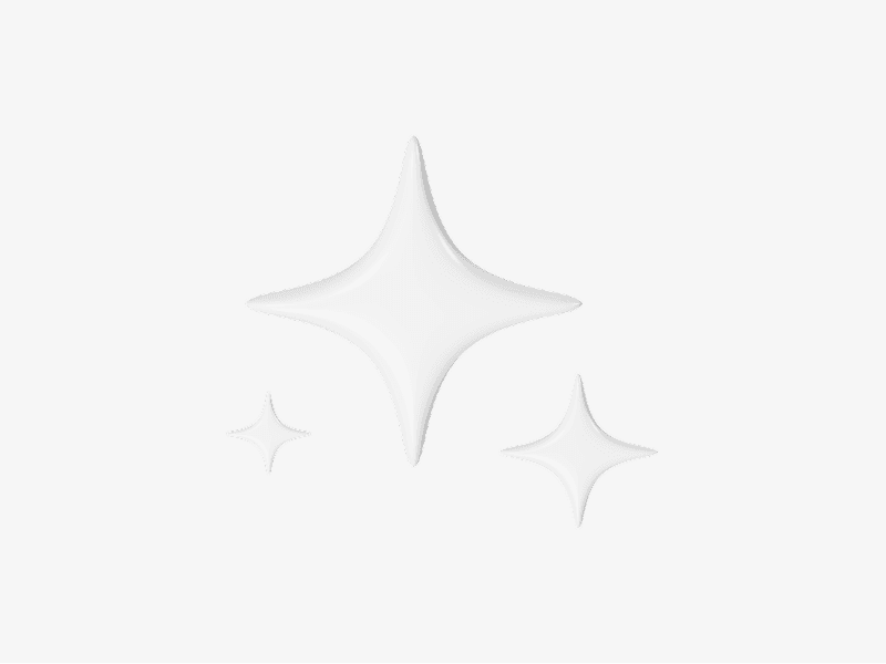 Soft sparkle shape shown as a clean medical 3D illustration