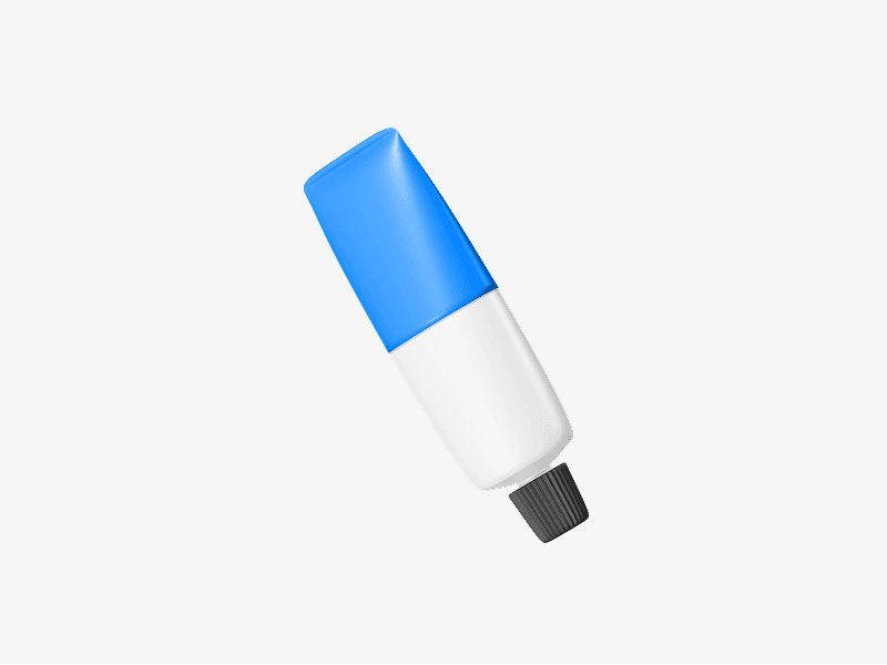 Medicine ointment tube shown as a simple 3D illustration