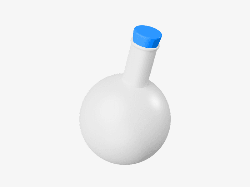 Laboratory flask shown as a clean medical 3D illustration