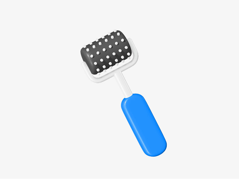 Medicine dermaroller shown as a simple 3D illustration