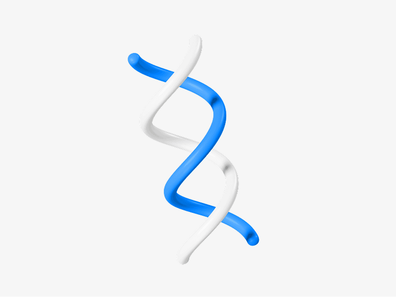 DNA helix shown as a modern medical 3D illustration