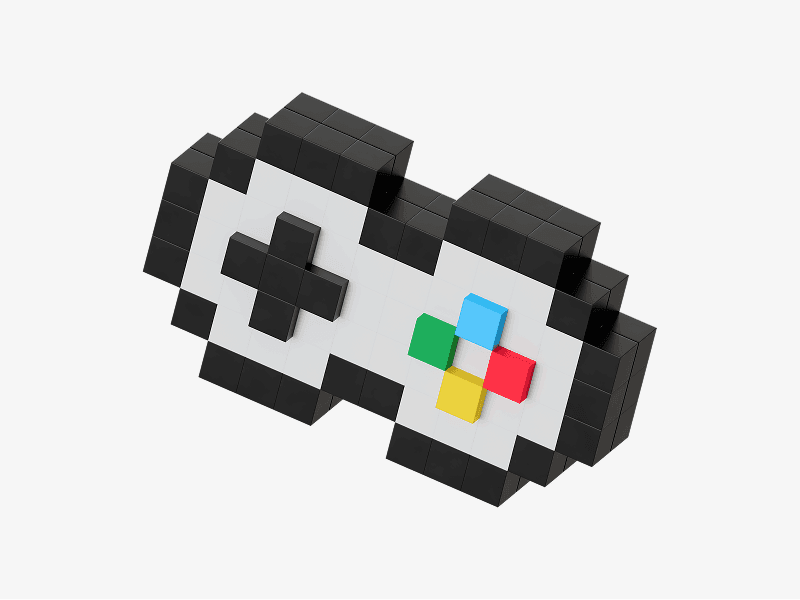 Pixel style 3D game controller