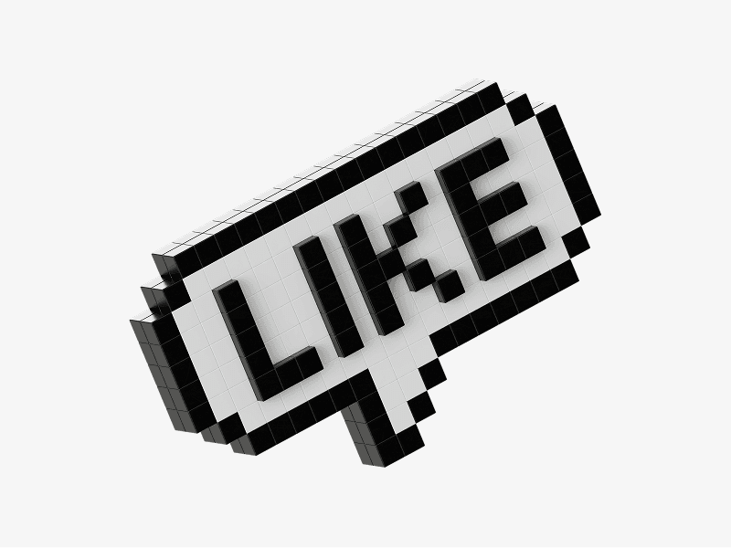 Pixel style 3D like speech bubble