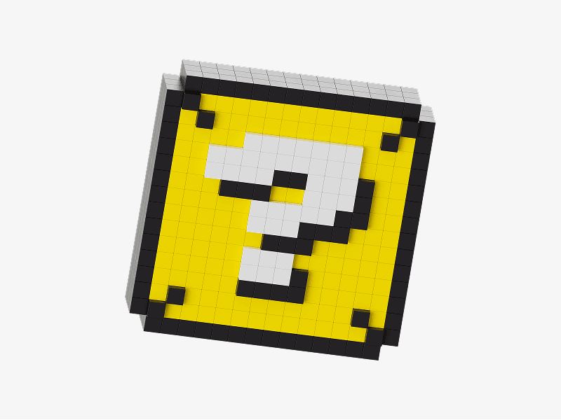 Pixel style 3D question mark block