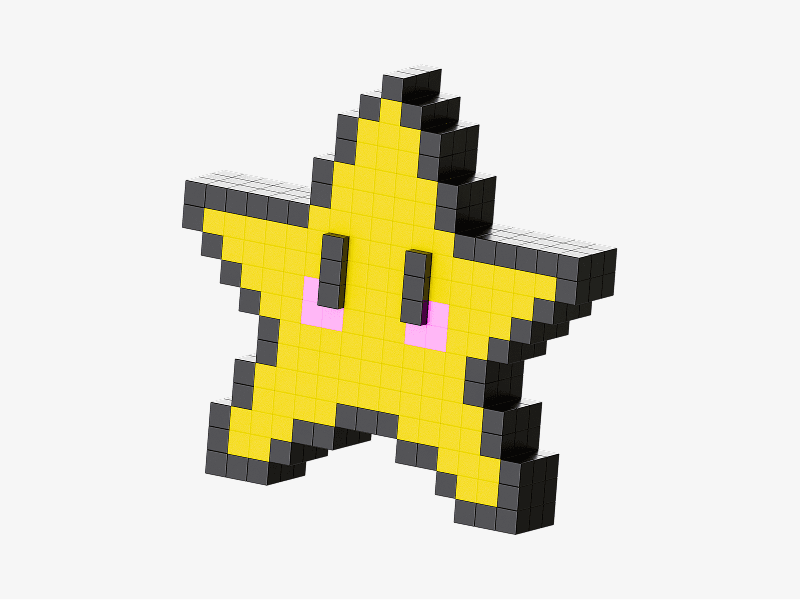 Pixel style 3D star icon