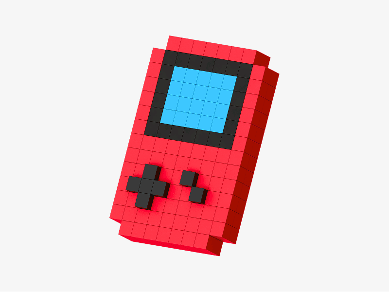 Pixel style 3D handheld game console