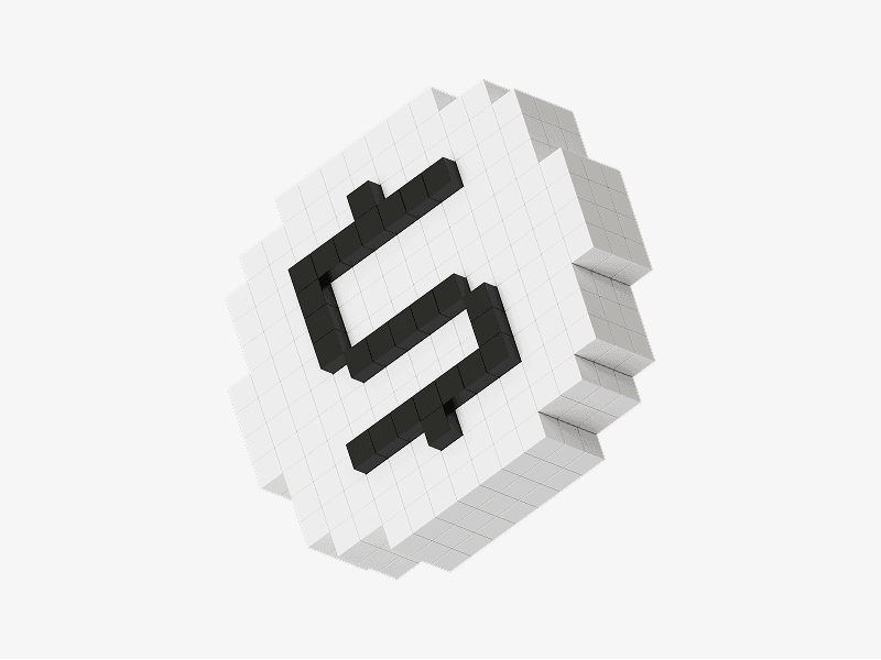 Pixel style 3D coin with a dollar symbol