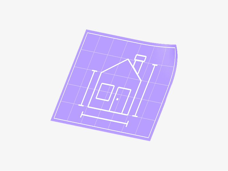 House blueprint plan shown as a 3D illustration