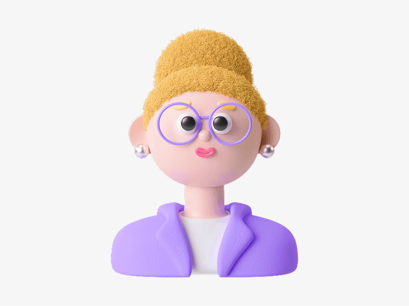 Real estate agent avatar shown as a 3D illustration