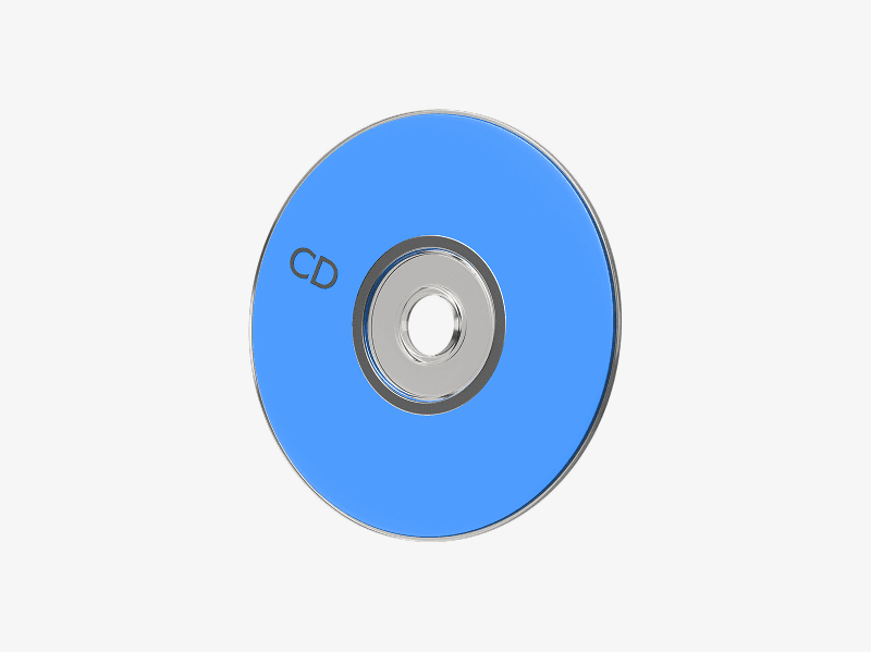 Compact disc CD shown as a minimal retro 3D illustration