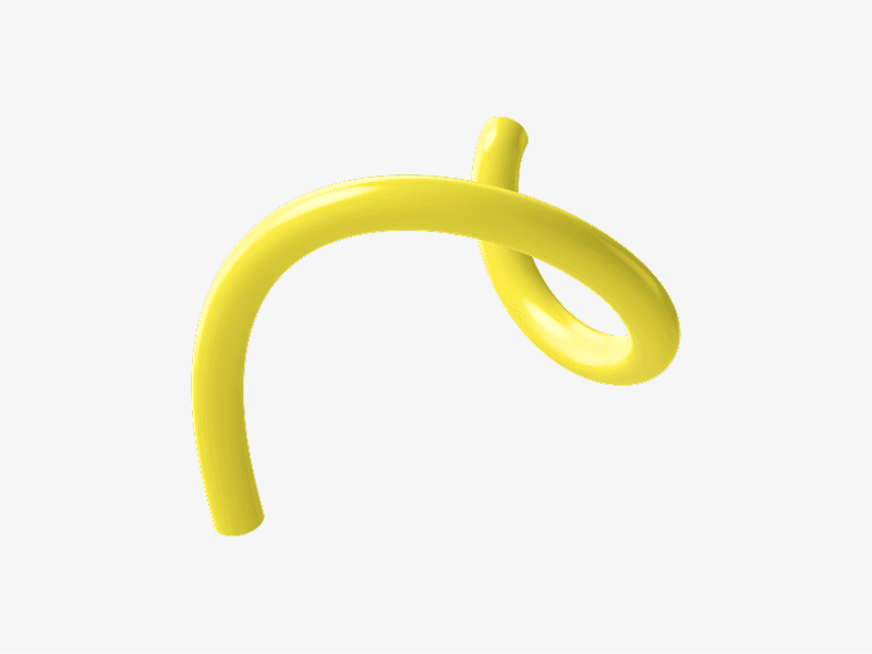 Curved arrow shape shown as a smooth 3D illustration