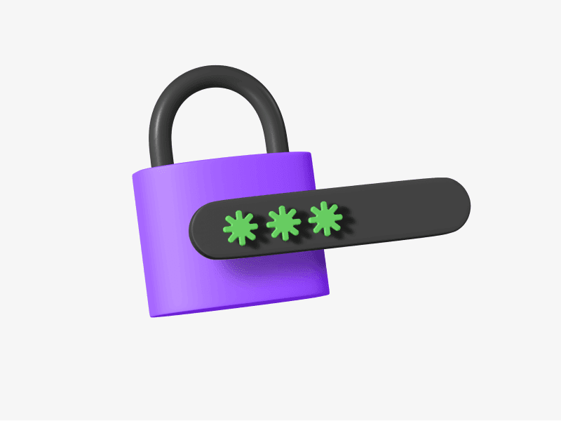 3d illustration of a password lock