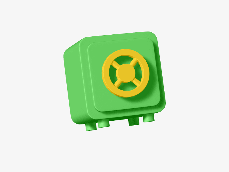 3d illustration of a secure safe