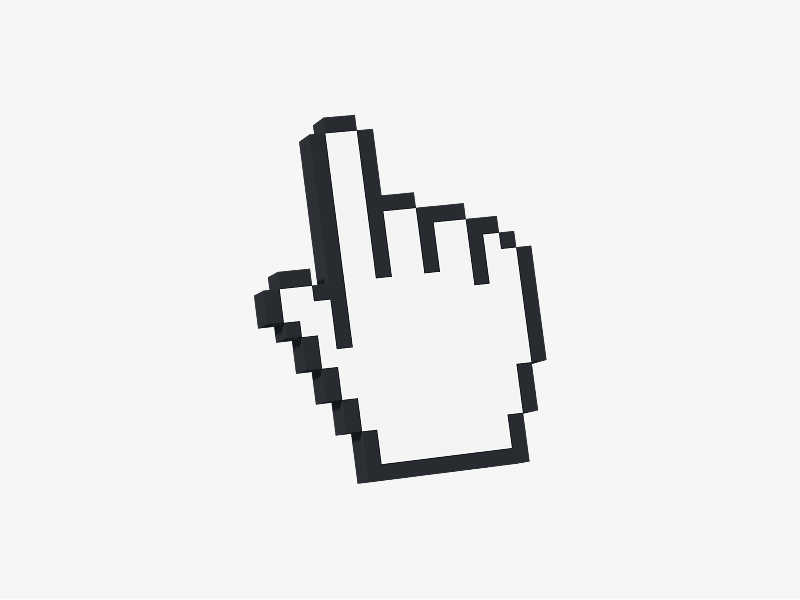 3d illustration of a hand cursor