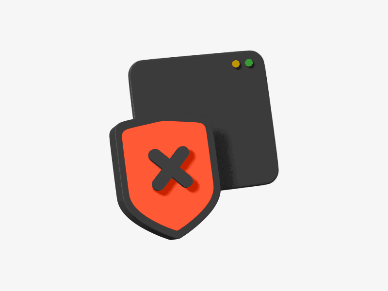 3d illustration of blocked access warning