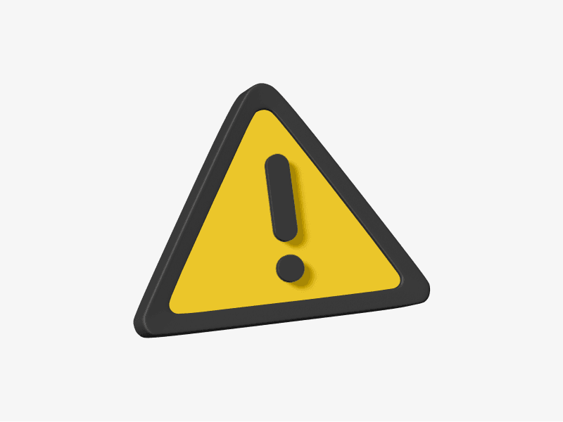 3d illustration of warning triangle