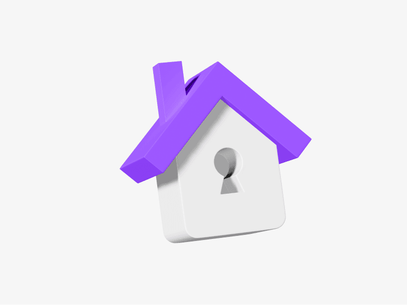 3d illustration of a house with a lock