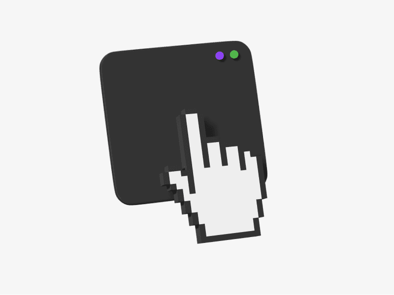 3d illustration of a cursor clicking a secure window