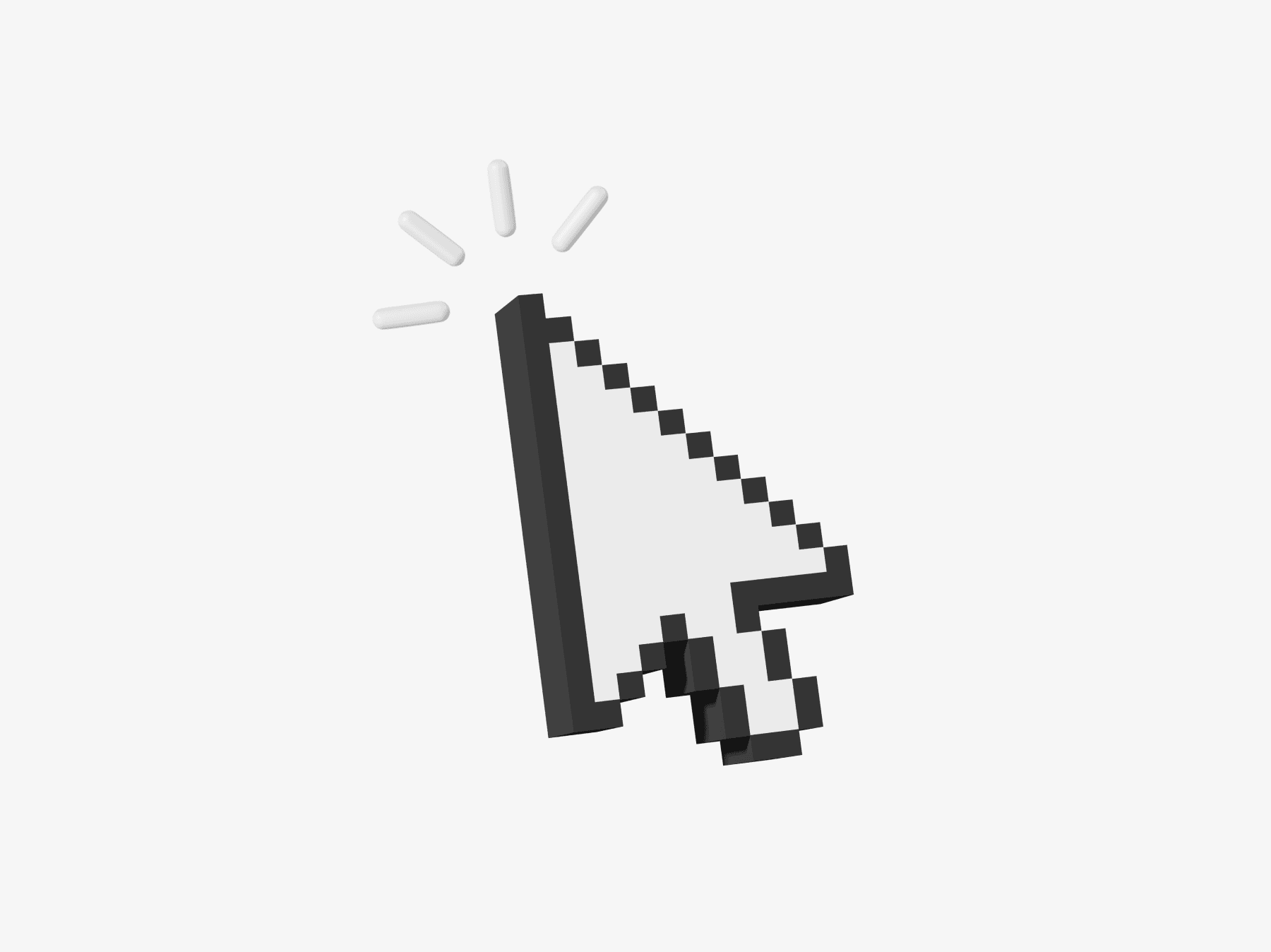 3d illustration of a cursor pointer
