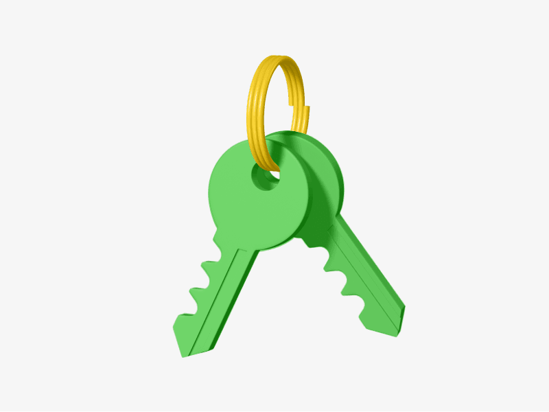 3d illustration of security keys