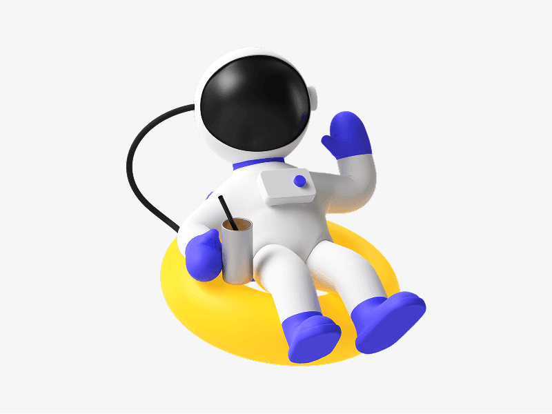 3d illustration of an astronaut relaxing in space