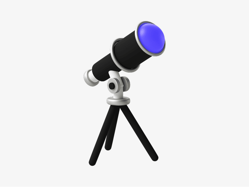 3d illustration of a space telescope on a tripod