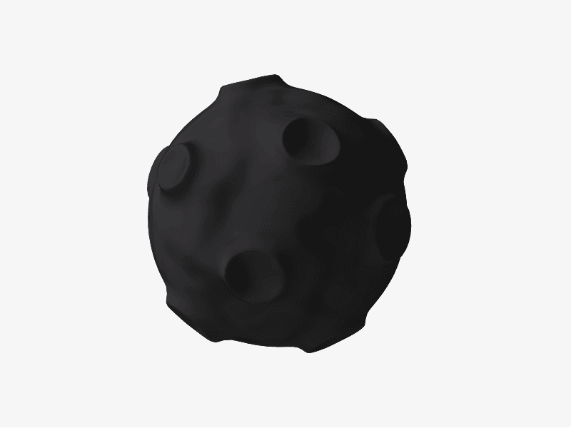 3d illustration of a dark asteroid rock