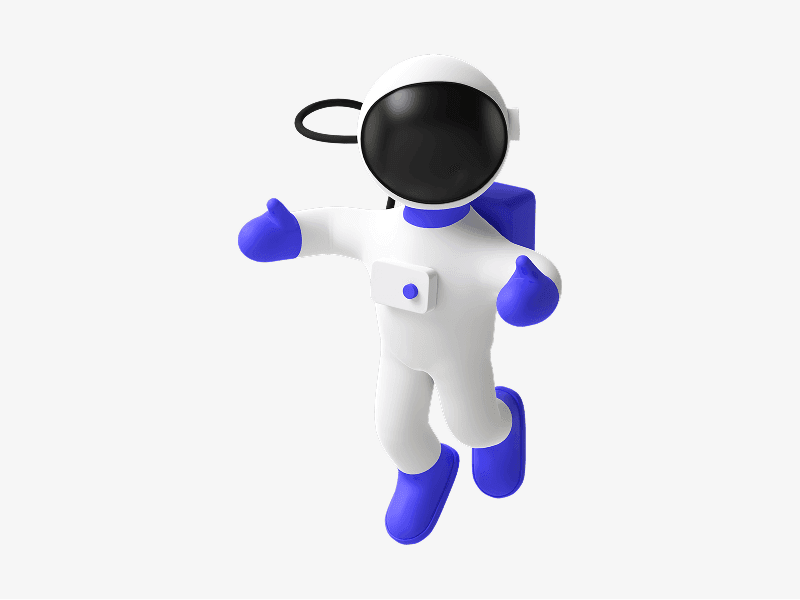 3d illustration of an astronaut running
