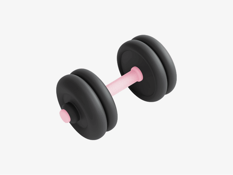 Dumbbell weight shown as a simple 3D illustration