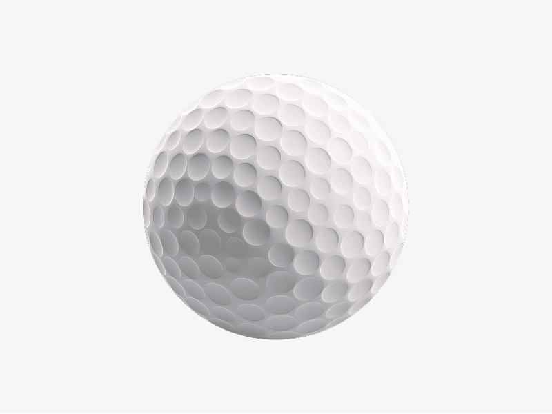 Golf ball displayed as a realistic 3D illustration