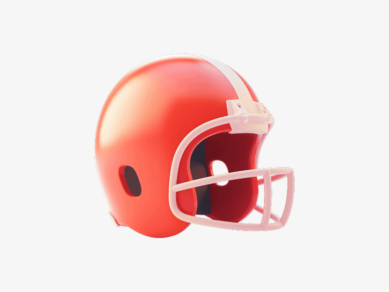 American football helmet shown as a 3D illustration