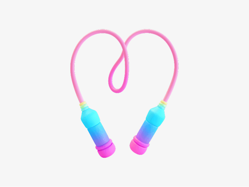 Jump rope shown as a colorful 3D illustration