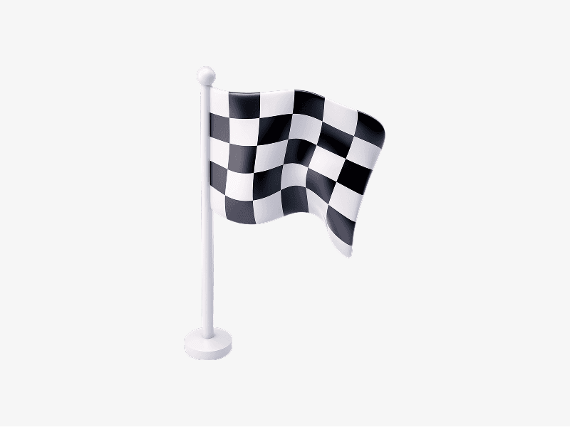 Checkered racing flag displayed as a 3D illustration