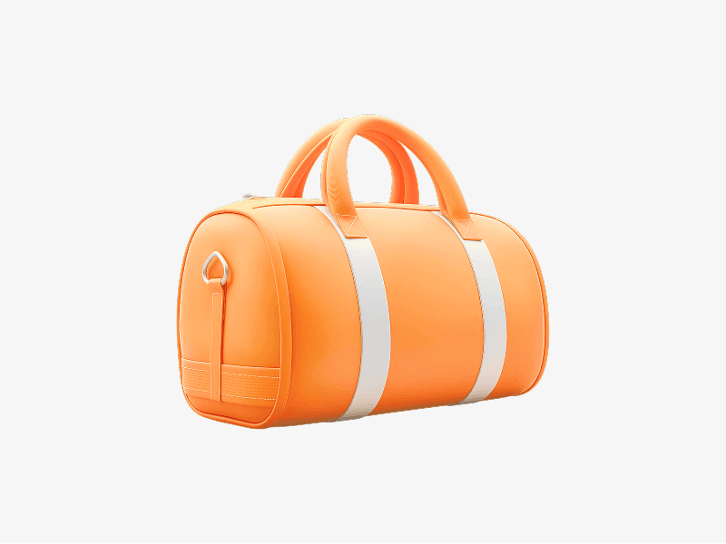 Sports duffel bag shown as a clean 3D illustration