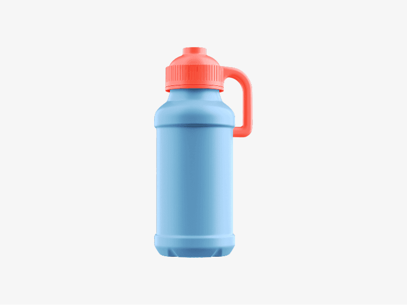 Sports water bottle shown as a clean 3D illustration