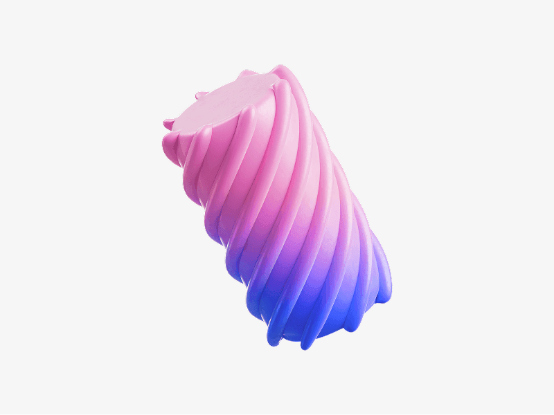 Gradient twisted pillar abstract form shown as a 3D illustration
