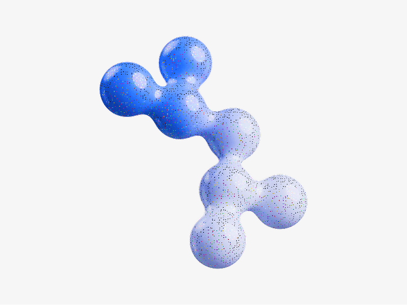 Blue bubble cluster abstract form shown as a 3D illustration