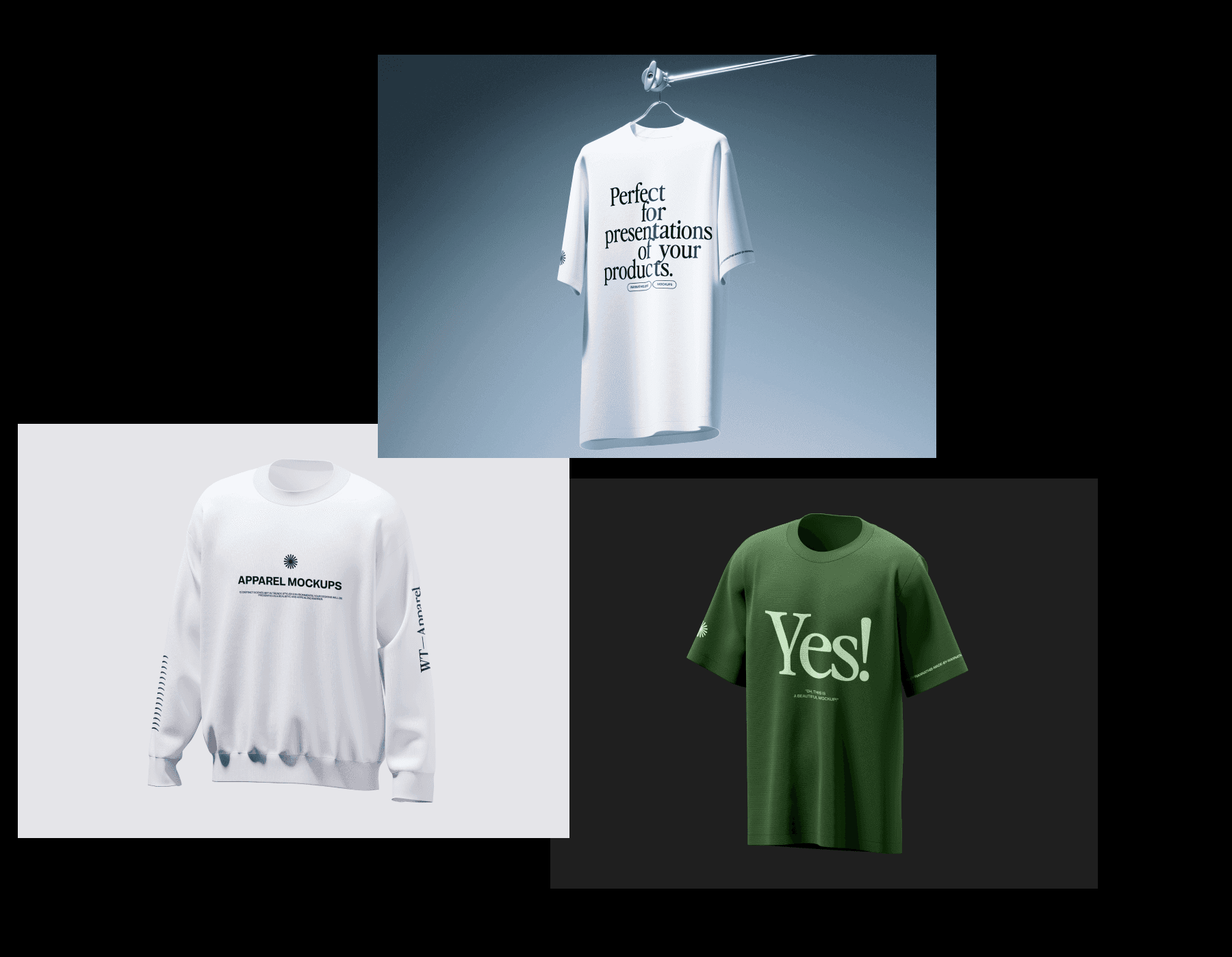 Apparel mockups for branding projects