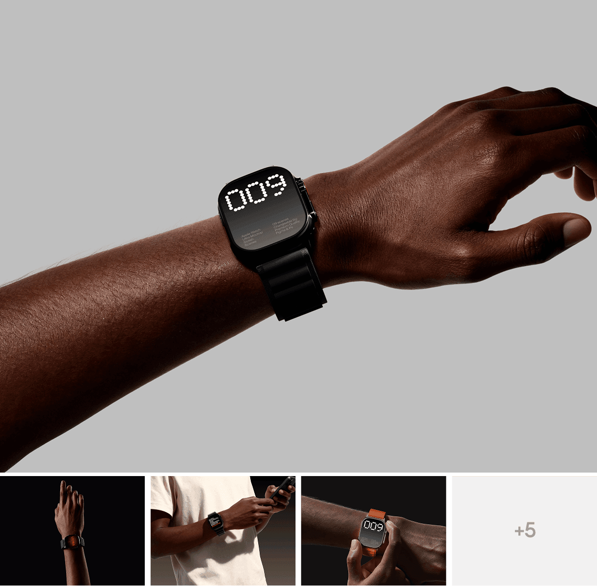 Apple Watch Ultra Hands Mockups for design projects