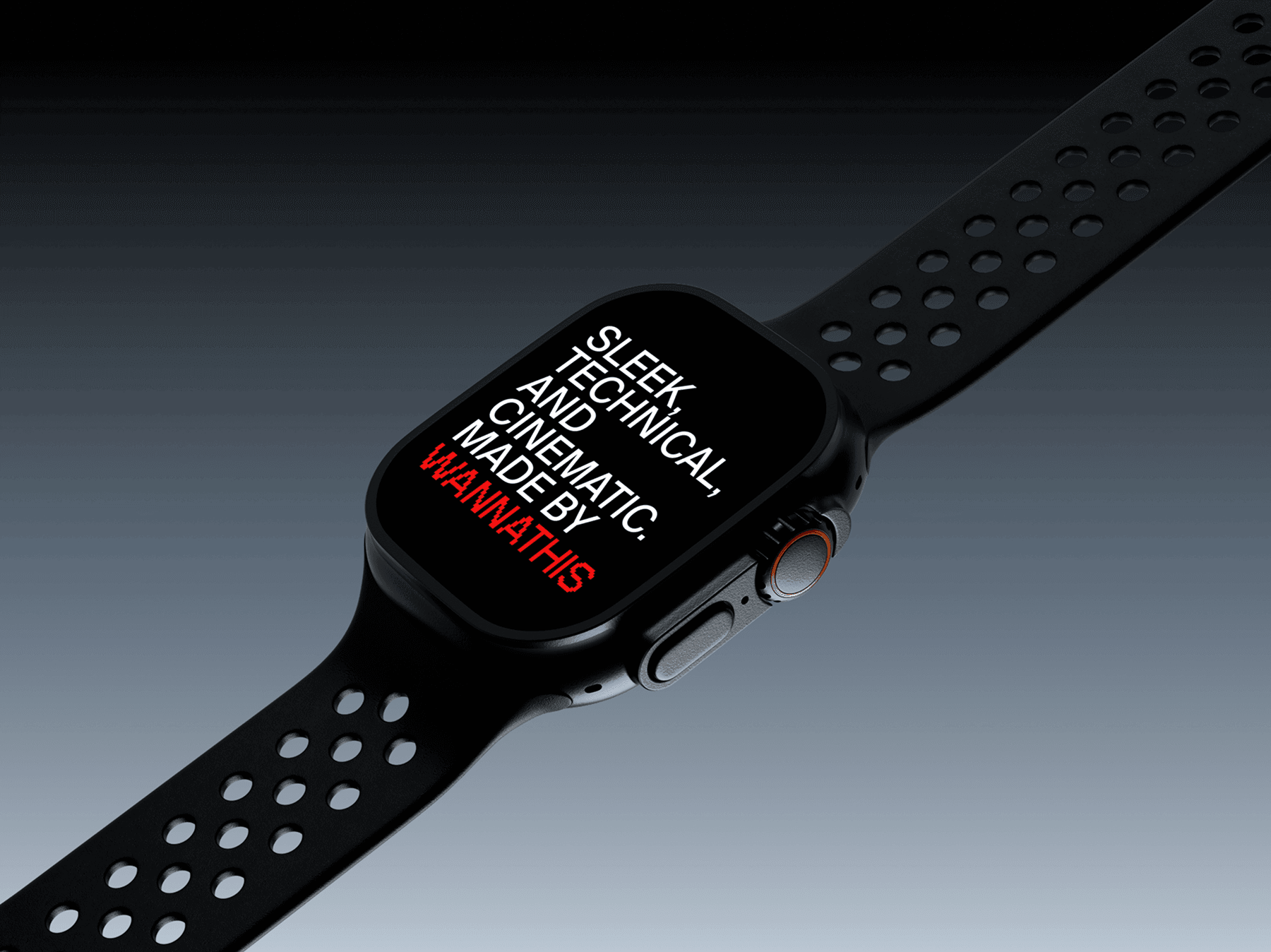 Apple Watch Ultra mockup shown on a perforated sport-style band