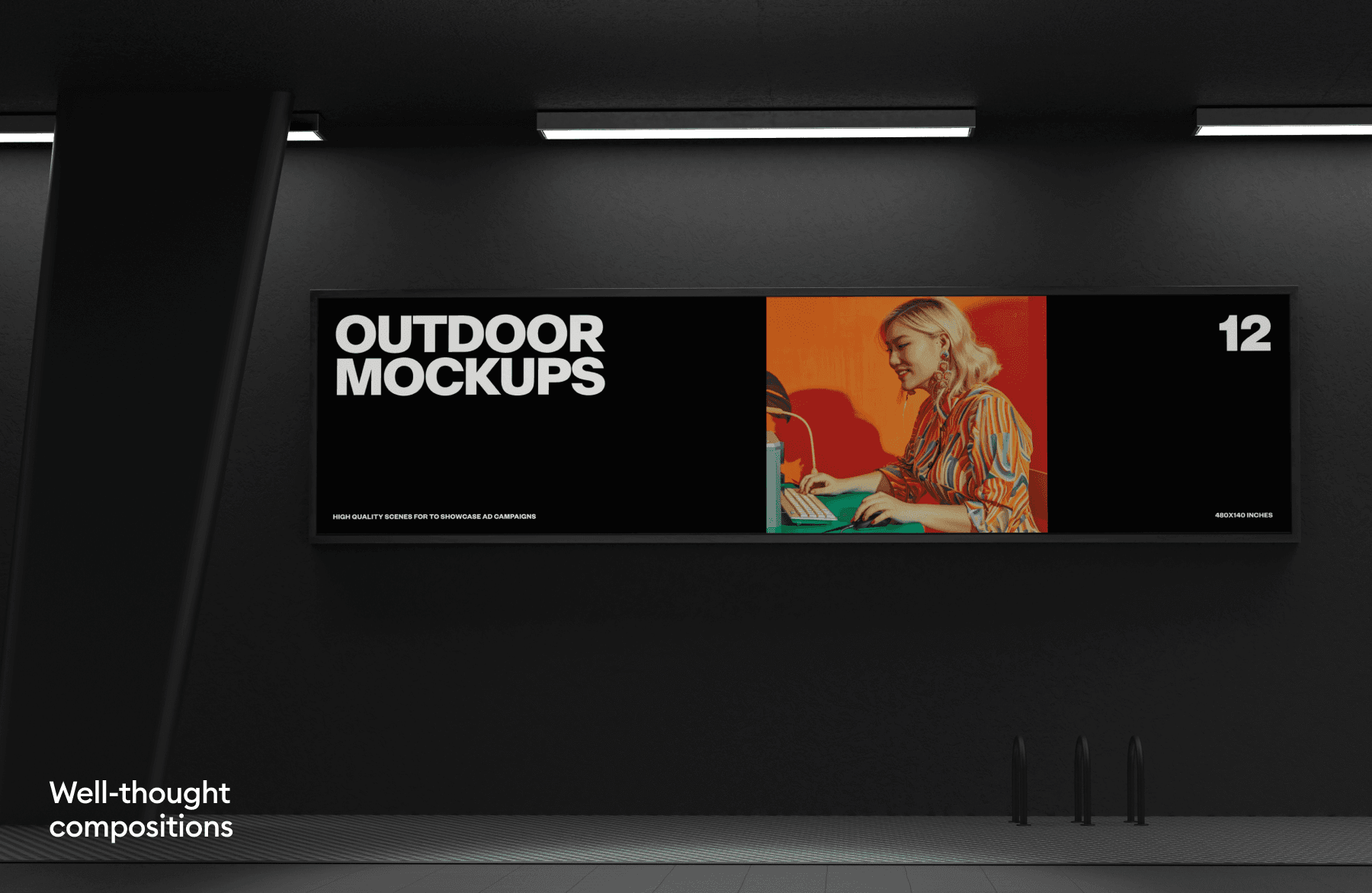Outdoor billboard mockups for marketing projects