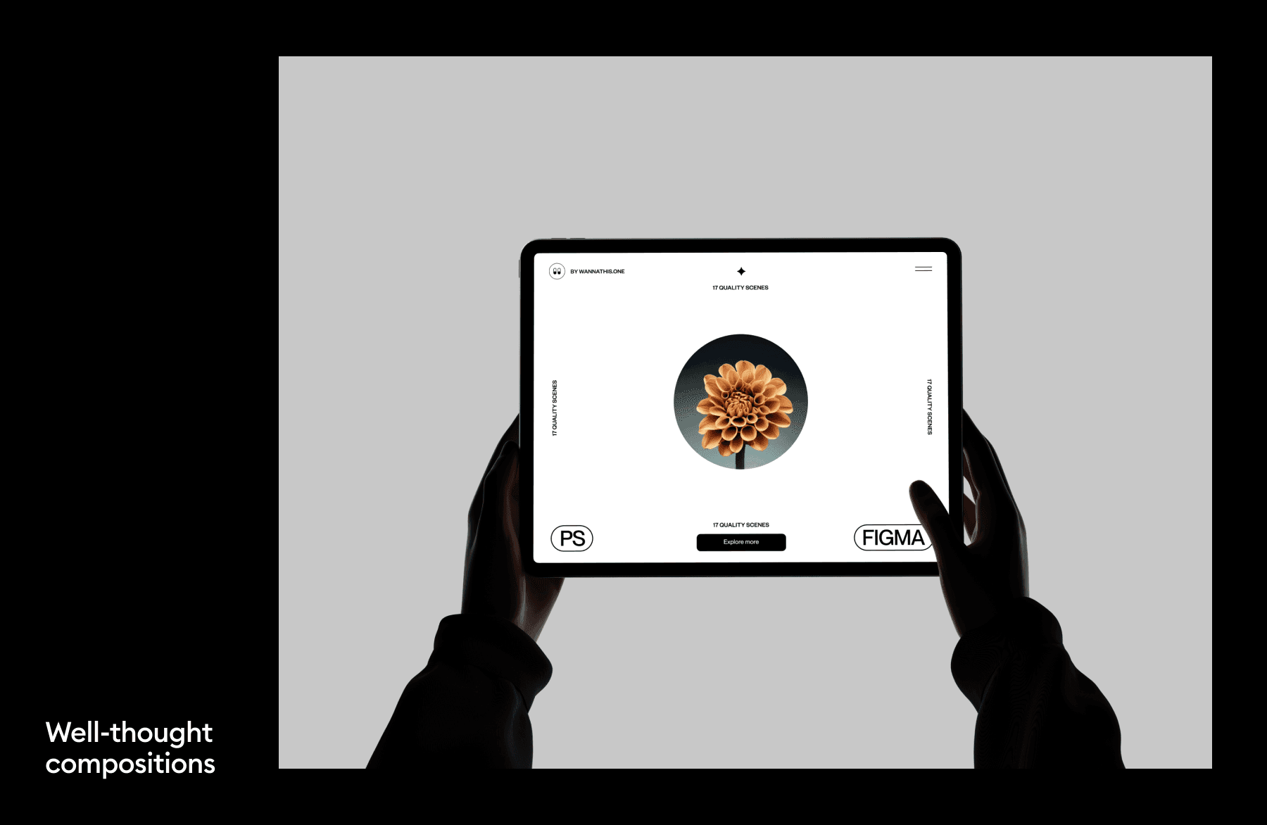 Blackout silhouette device mockups for designers