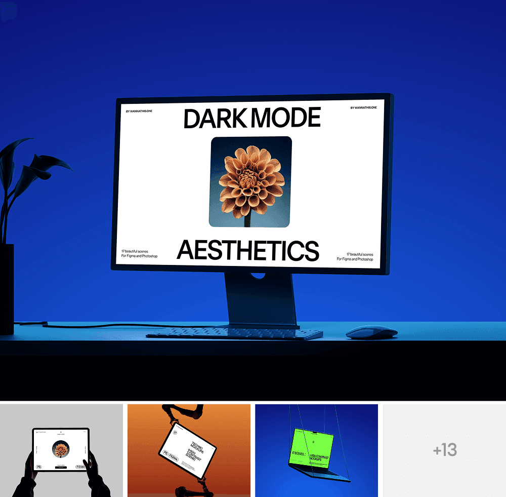 Blackout silhouette device mockups for digital presentations