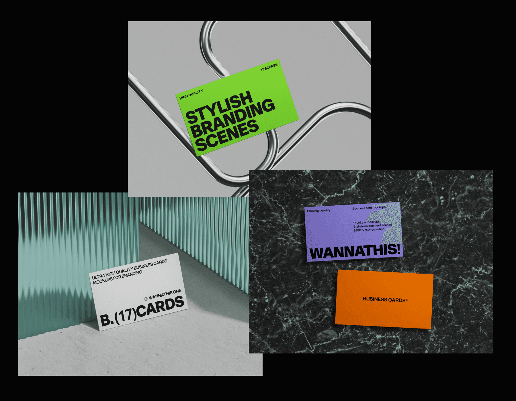 Business cards mockups for branding presentations