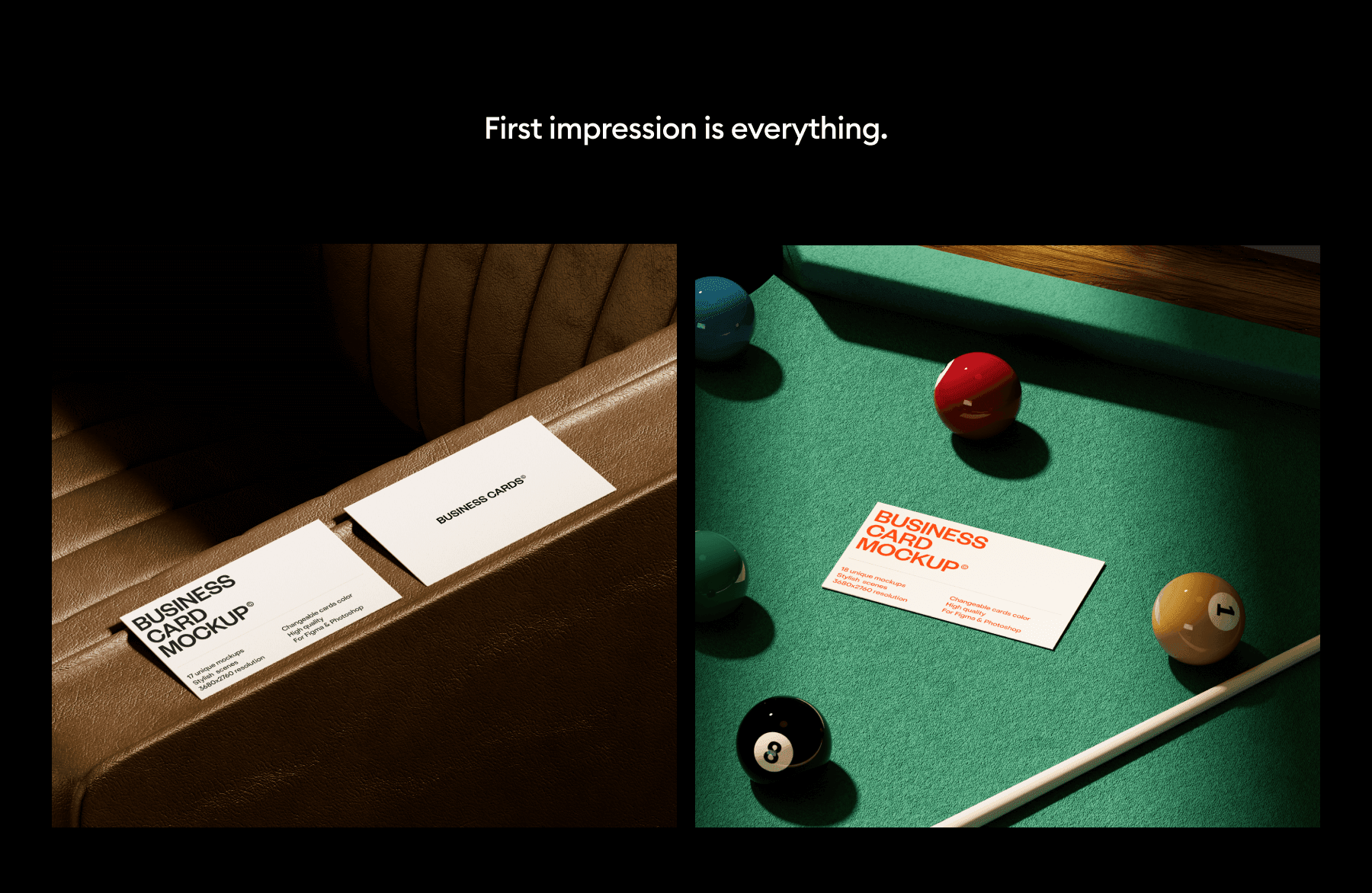 Interior business cards mockups