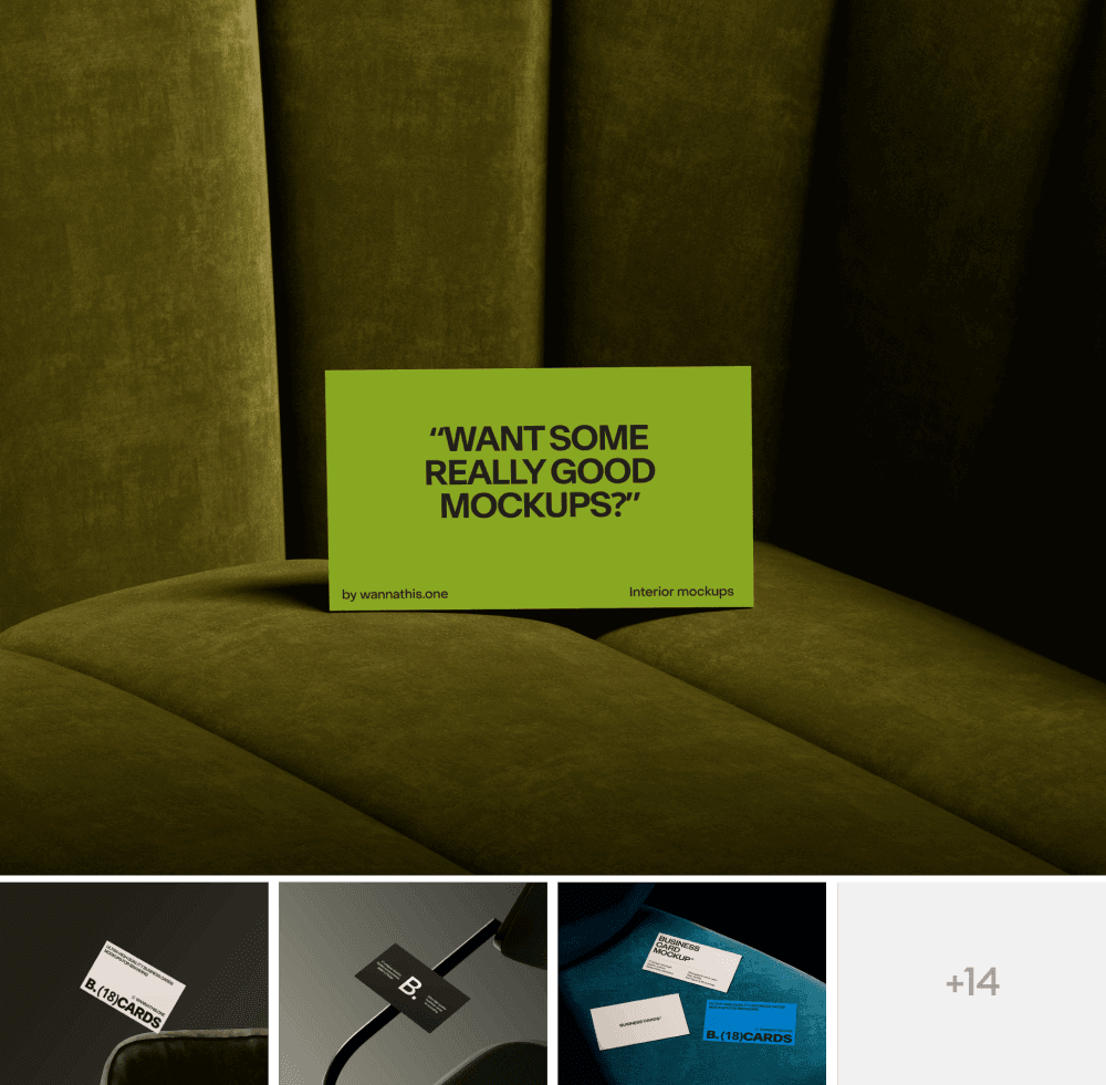 Interior business cards mockups for branding presentations