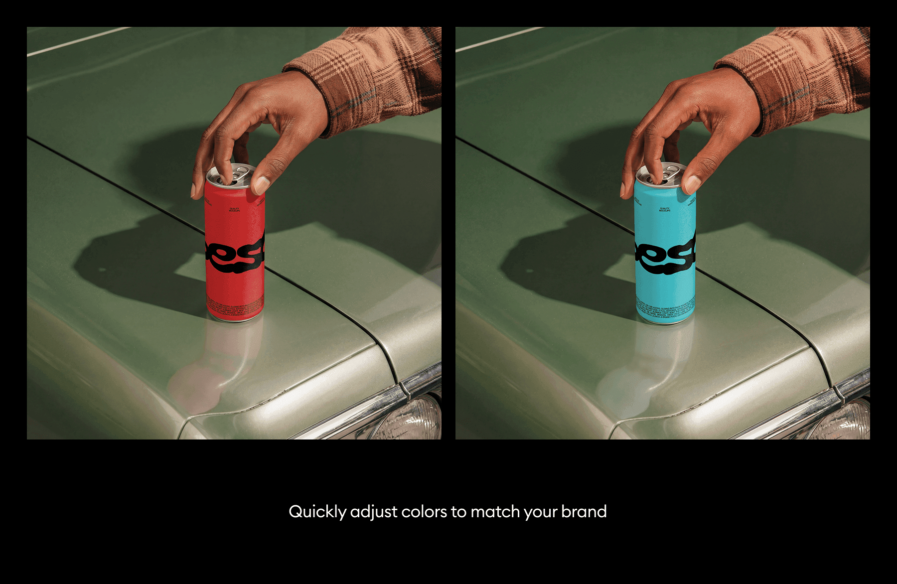 Lifestyle Can Mockups in Hand for branding presentations