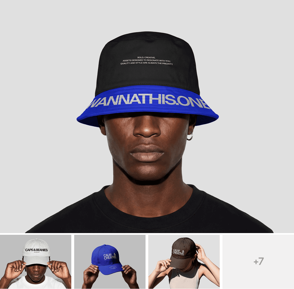 Caps and Beanies Mockups on People for brand presentations